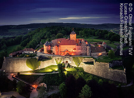 Festung Rosenberg bei Nacht (Kronach, Frankenwald)