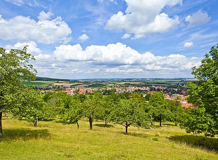 Blick von der Buchleite (Markt Berolzheim, Fränkisches Seenland)