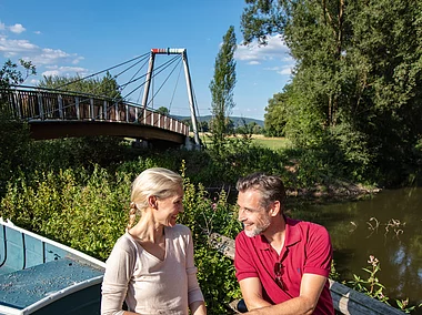 Radfahren am Zusammenfluss von Rotem und Weißem Main (Kulmbach, Frankenwald)