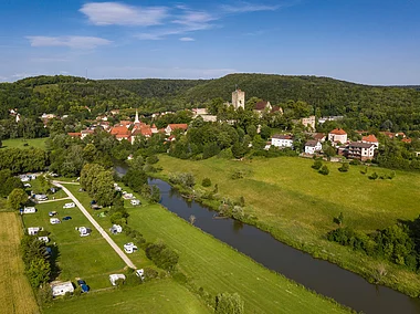 Burg Pappenheim, Wohnmobilstellplätze direkt an der Altmühl (Pappenheim/Naturpark Altmühltal)