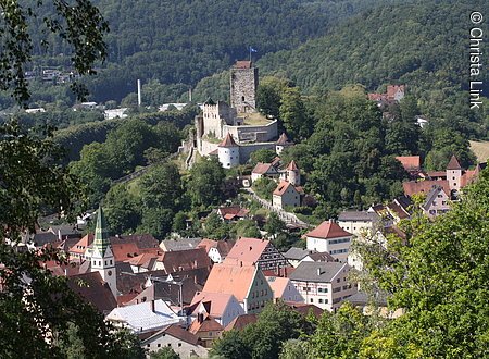 Blick auf Pappenheim vom Weinberg (Pappenheim, Naturpark Altmühltal)